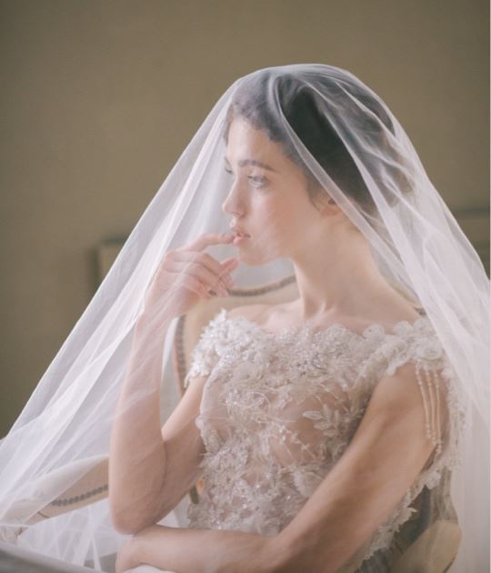 Photo of model wearing a bridal veil - mobile image